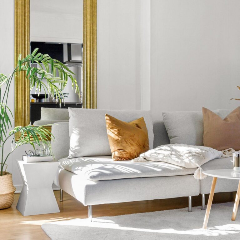 Living room light and mirror