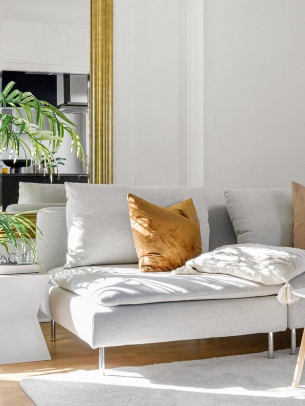 Light Living Room with a mirror
